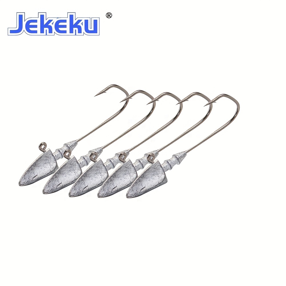 

5pcs Triangle Jig Head Fishing Hooks With Sharp Hooks And Soft Bait For Effective Fishing Tackle - Available In 5 Sizes (3.5g, 5g, 7g, 10g, 14g)