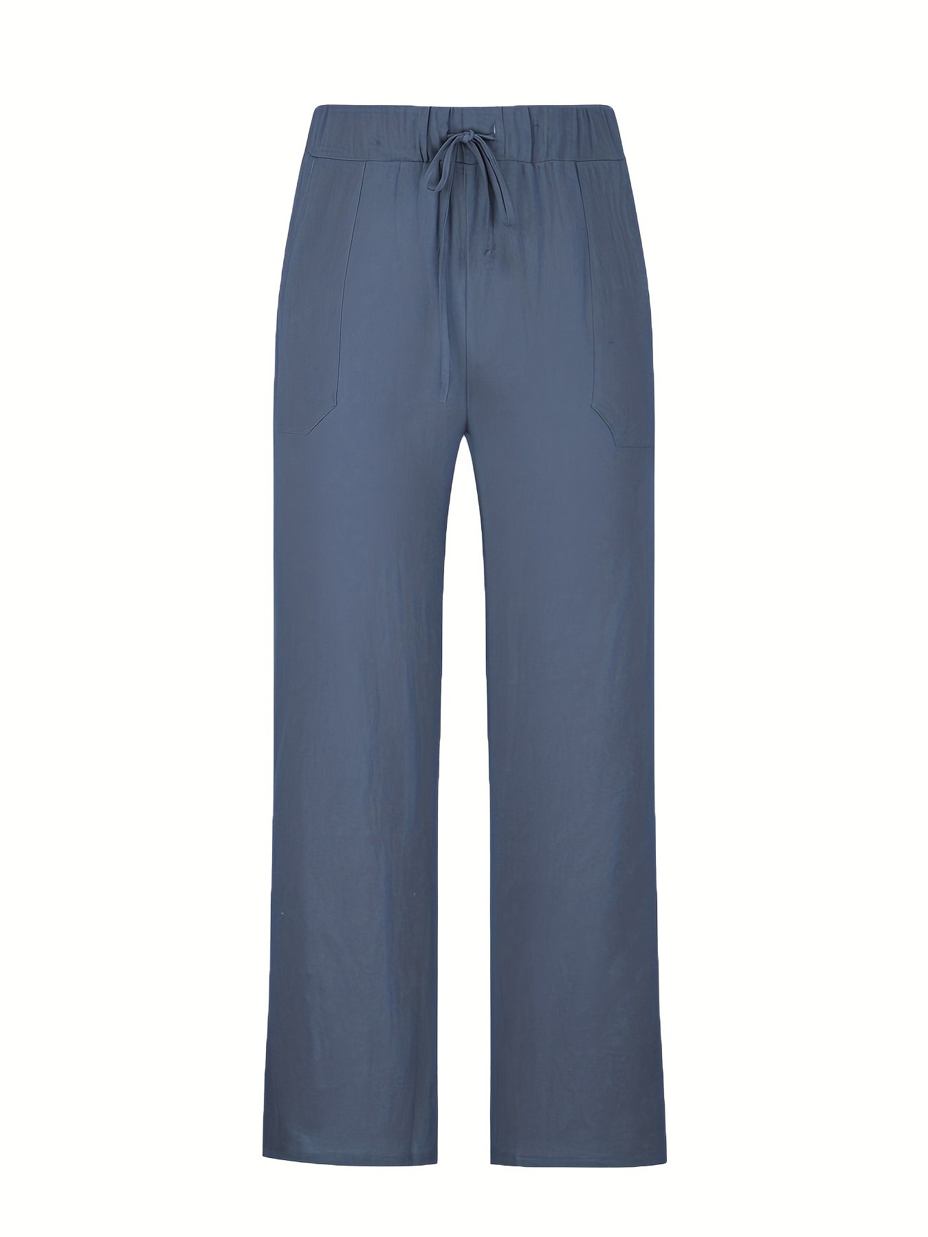 Men's Wide Leg Trousers, Cotton, Navy