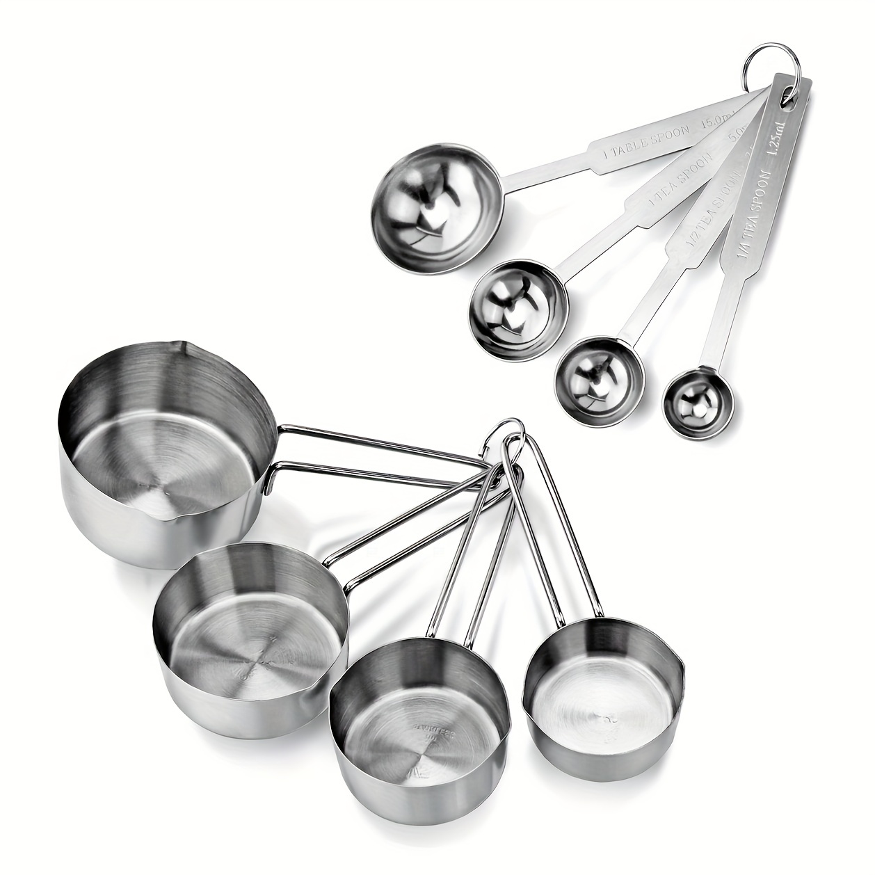Stainless Steel Hanging Measuring Cup Set With Scale - Temu