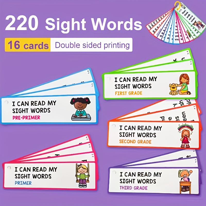 16pcs High Frequency Words English Language Cognition Cards for Children