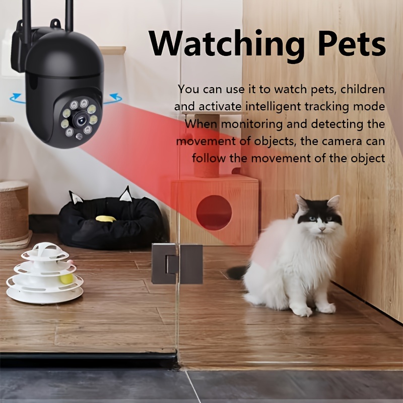 cam with color night vision 1080p hd indoor outdoor video camera 2 way audio security camera pan tilt   wi fi smart   camera with motion tracking details 4