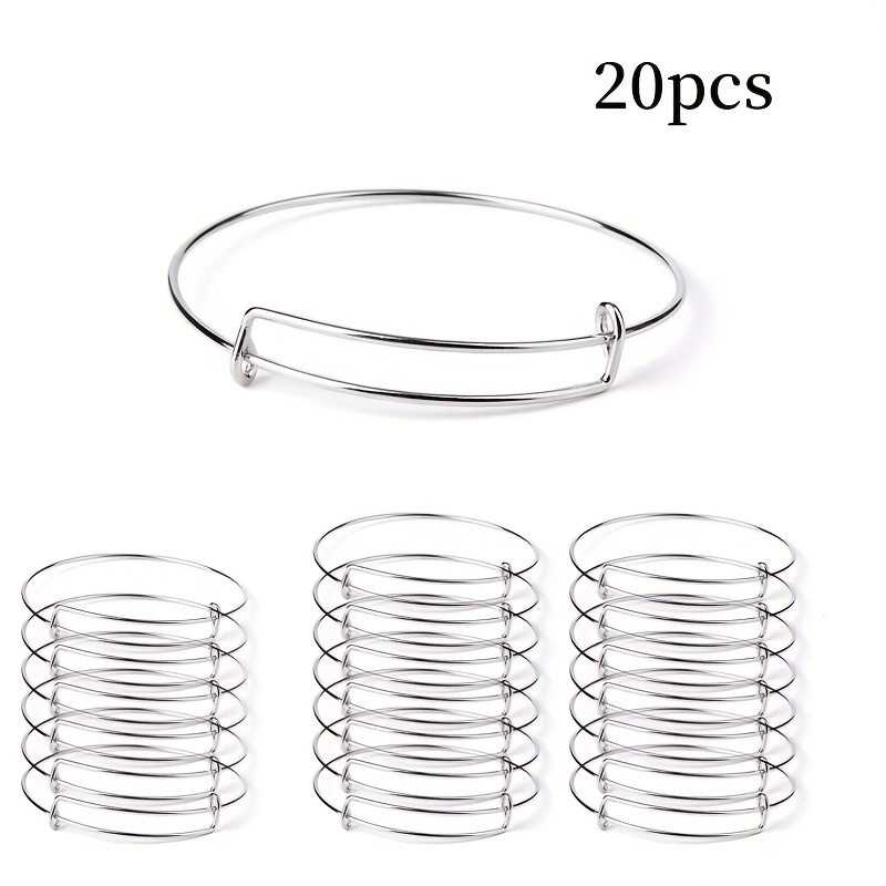 E-shop Aogue 20 Stück Verstellbare Eisen-Stretch-Armbänder - DIY Schmuckherstellungszubehör, Klassische Modeaccessoires für Frauen, Armbänder für