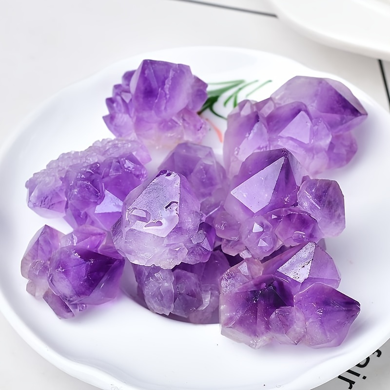 2pcs Natural Amethyst Flower Crystals for Aromatherapy