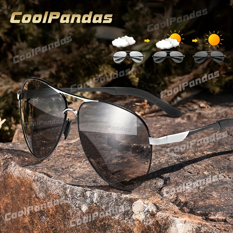 

Coolpandas Men's Polarized Photochromic Sunglasses, Driving Uv400 Anti-glare Goggle, Unisex Eyewear