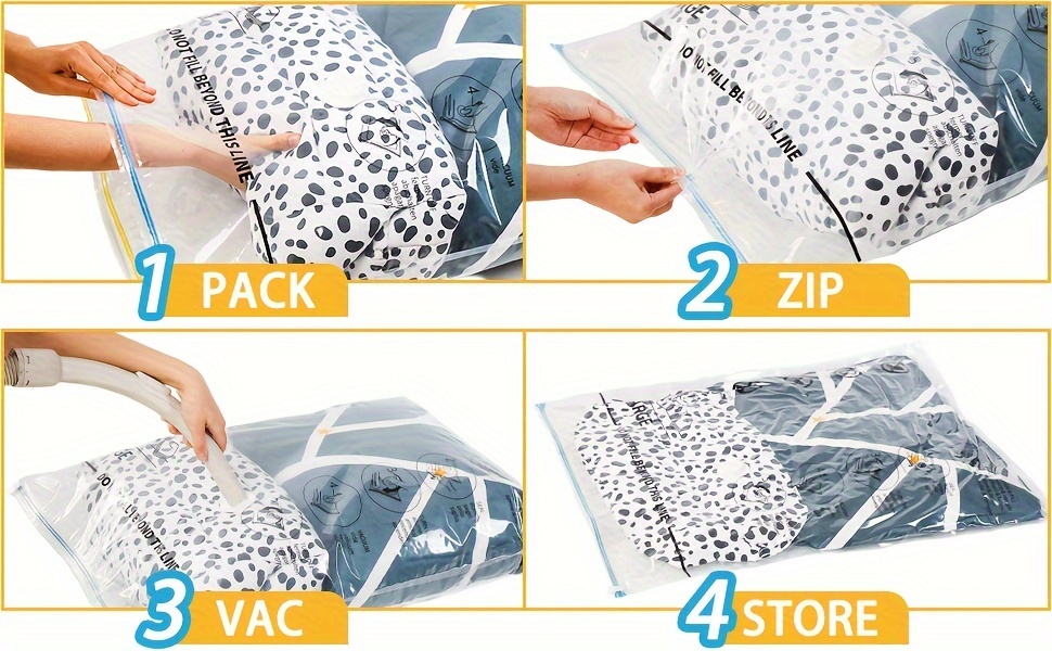 Hanging Vacuum Storage Bags For Clothes, Space Saving Bags (2 Long, 2  Short), Clear Vacuum Sealer Bags, Closet Organizers And Storage Supplies  For Four Seasons - Temu