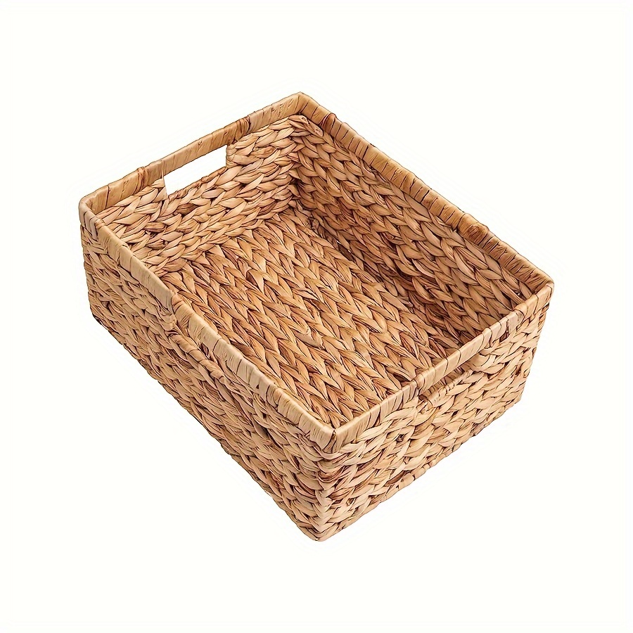 4PCS Plastic Storage Basket,Rattan Woven Pantry Organizer Small