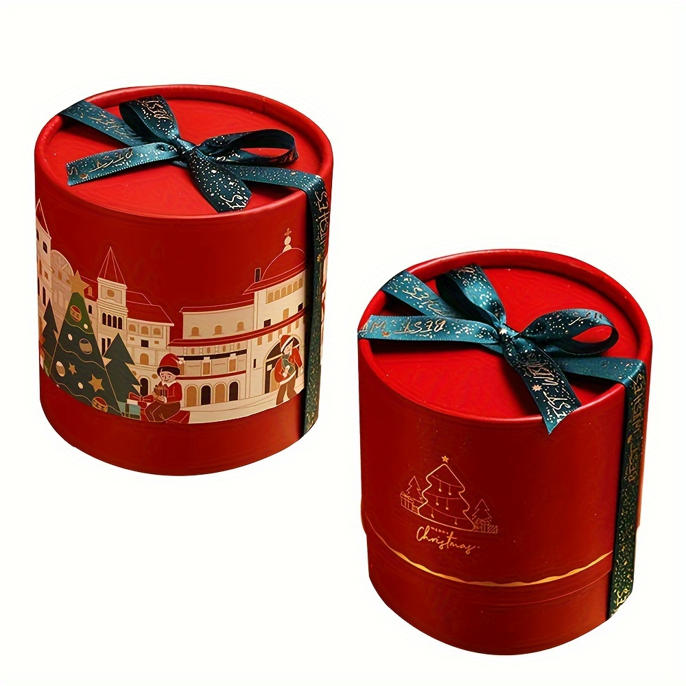 Christmas Candies Storage Box With Handles Round - Temu