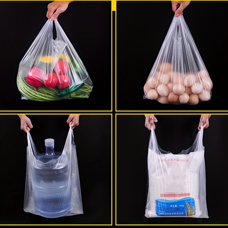 Plastic Bags (white, Transparent) For Grocery Store, Shopping Bag,  Restaurant, Convenience Store Use, Food Bag Supermarket Store Shopping Tote Bag  Disposable Takeaway Packing Bag - Temu