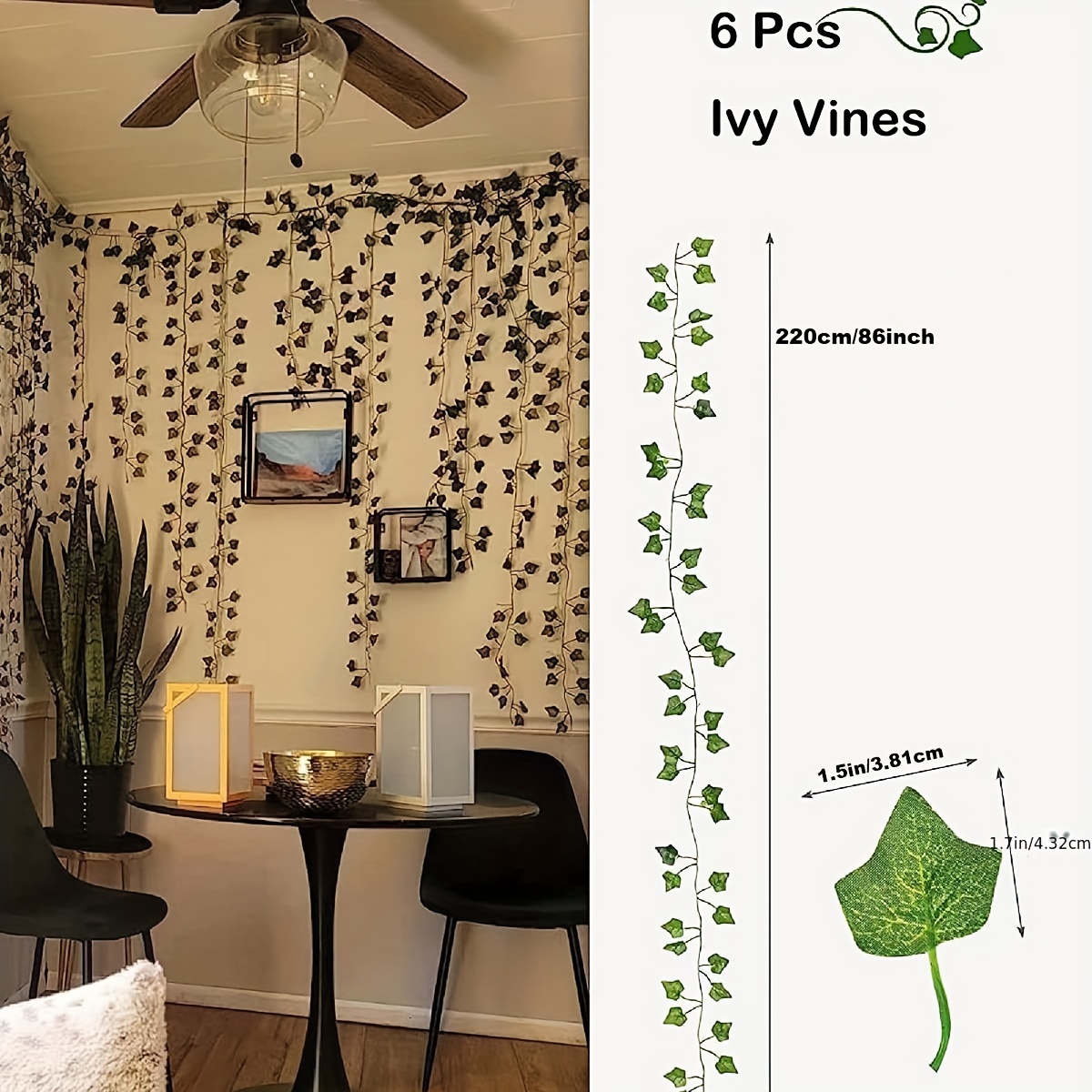 4 Pcs Artificial Hanging Plants Fake Vines Ivy Hanging Wall Plants Home  Room Decor 35.4