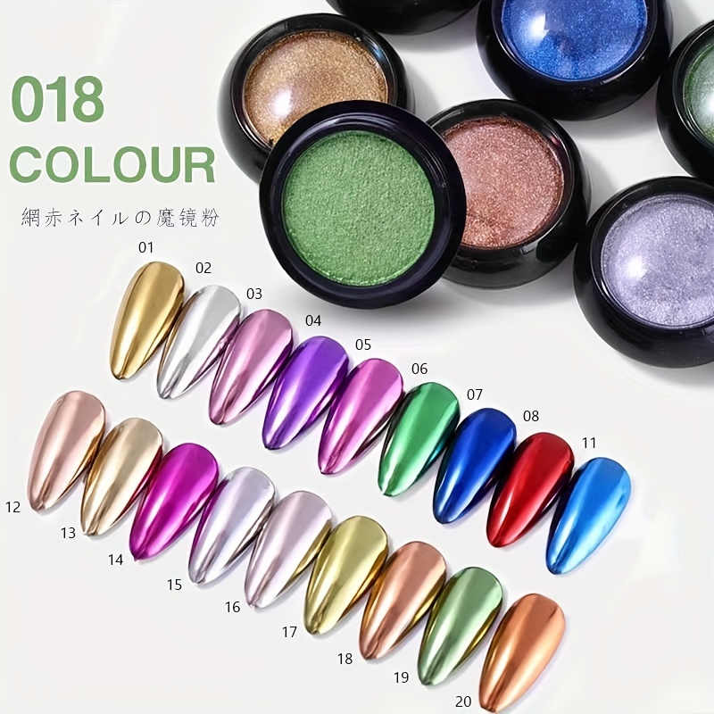 Magic Mirror Chrome Nail Powder Holographic Laser Nail - Temu