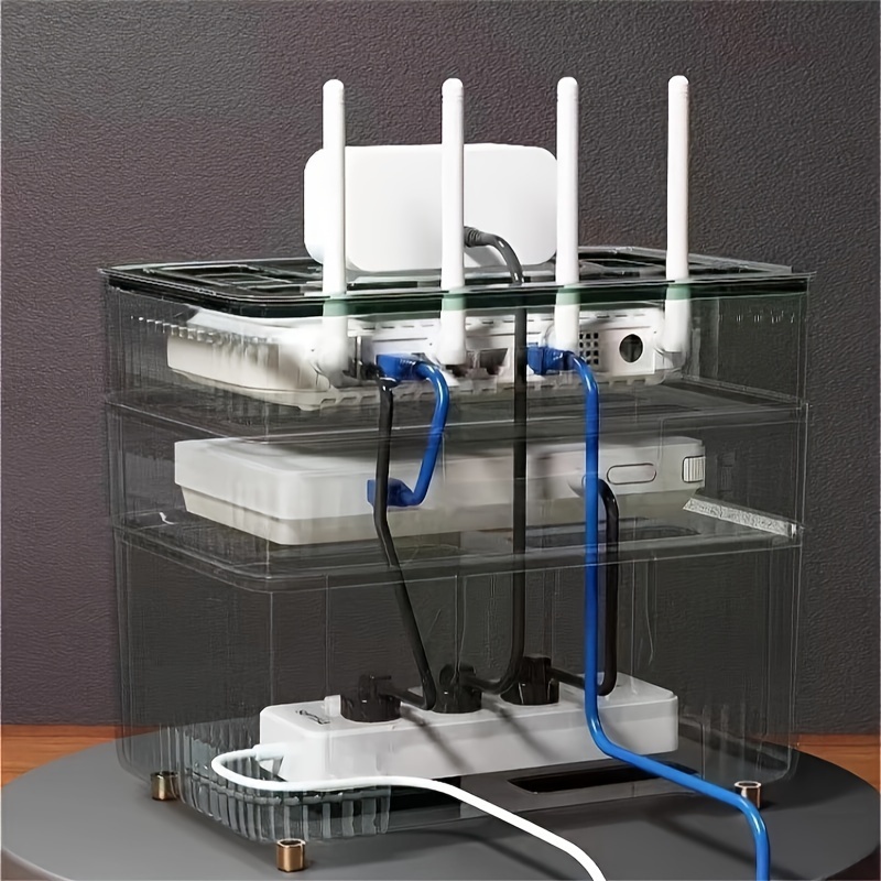 Estante de enrutador Wifi inalámbrico, caja de almacenamiento colgante de  pared, organizador de plástico ABS, soporte de alimentación de Cable, caja  organizadora, decoración del hogar