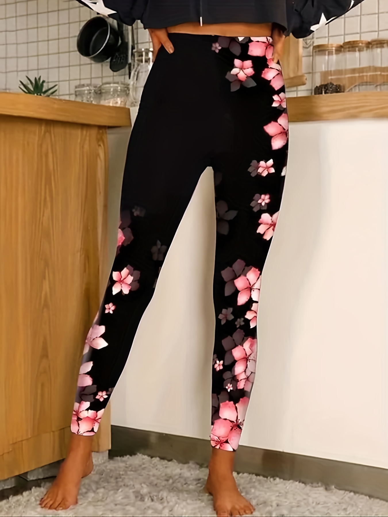 Christmas Snowflake Print Leggings Casual Skinny Long Length - Temu Canada