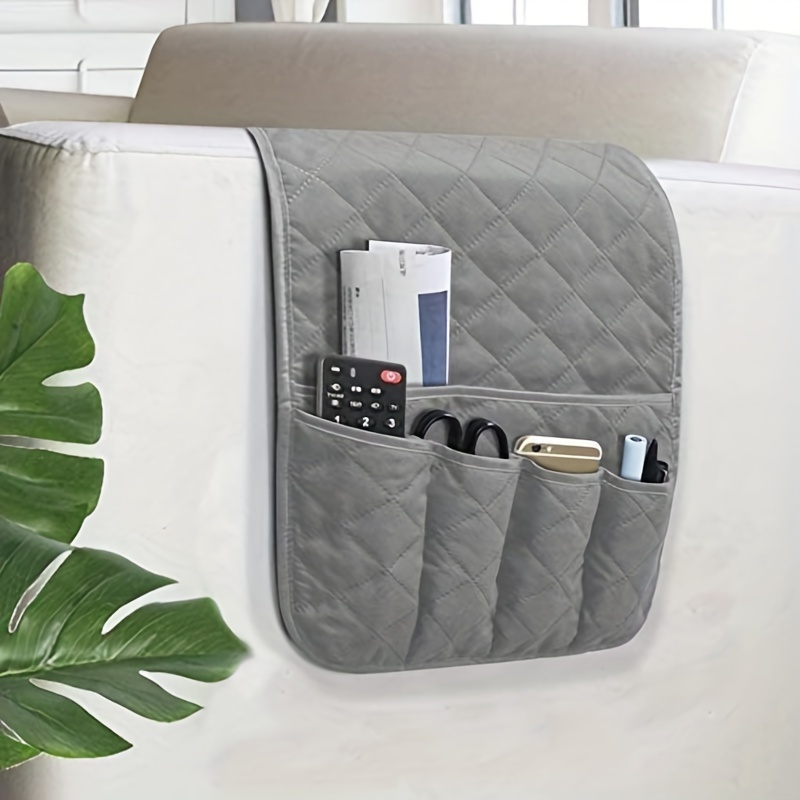 Bolsa de almacenamiento para Reposabrazos de sofá, organizador remoto  impermeable, reutilizable, lavable, con 6 bolsillos