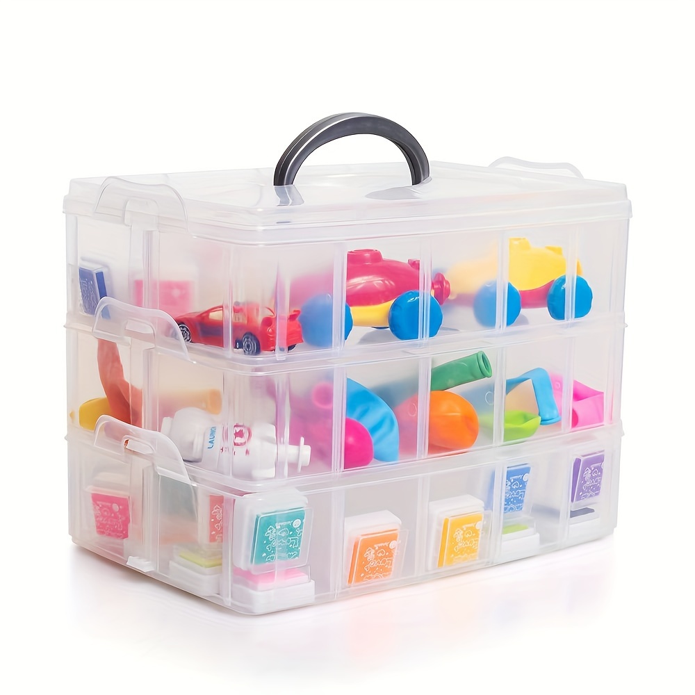 Transparent Plastic Storage Box Grids Simple Beads Storage - Temu