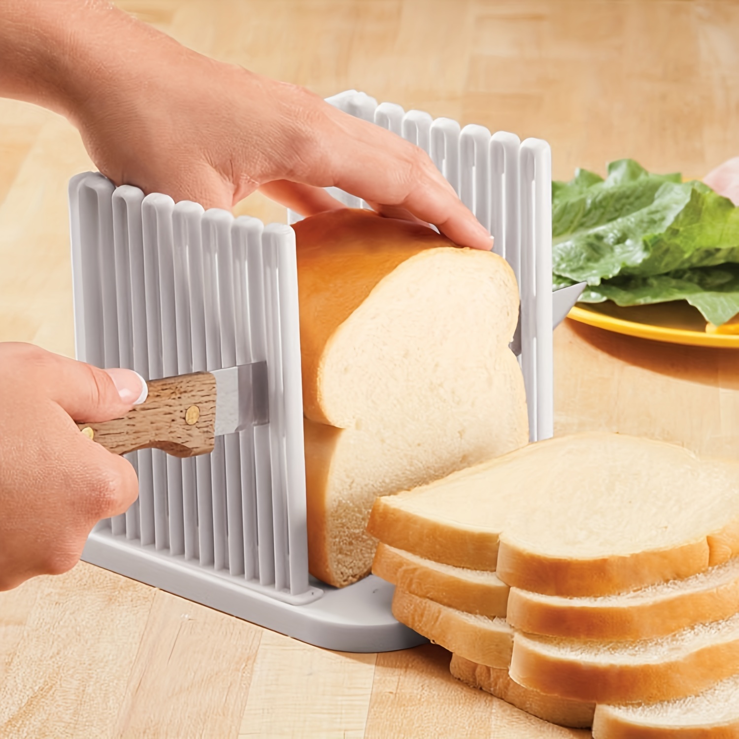 Bread Slicer, Bread/Toast Cutter Kitchen Sandwich Slicing Guide Foldable  Tools with 4 Thickness for Homemade Bread Bagel Loaf Sandwich Toast Slicing