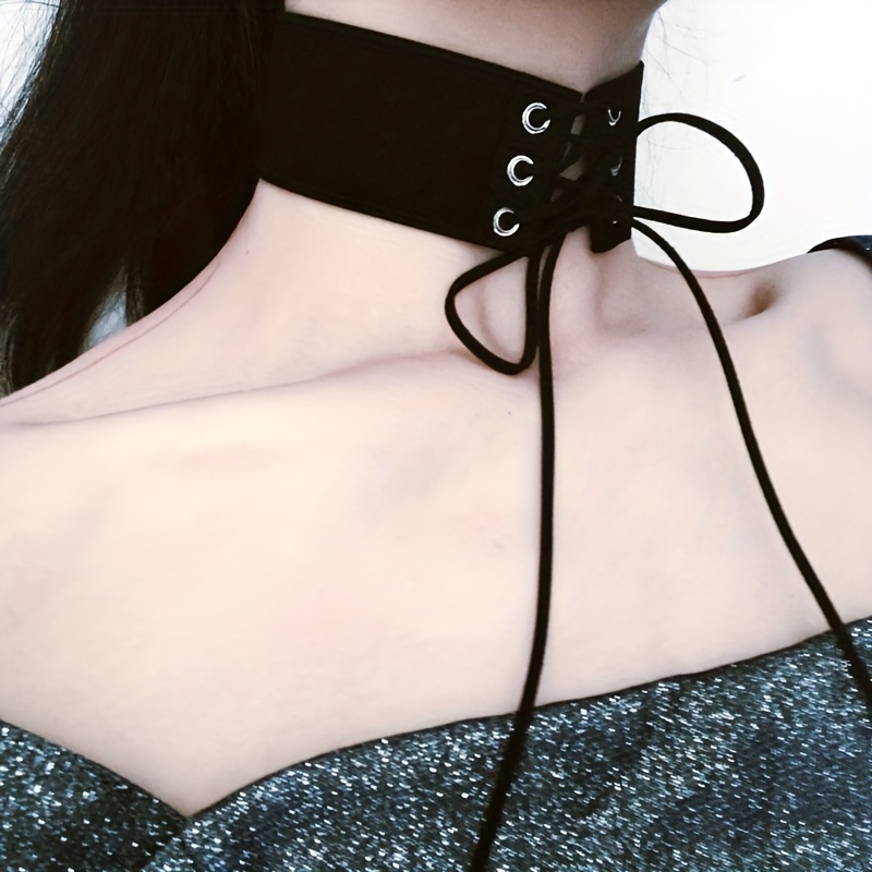 Personality Choker Necklace Punk Black Collar Collarbone - Temu Australia