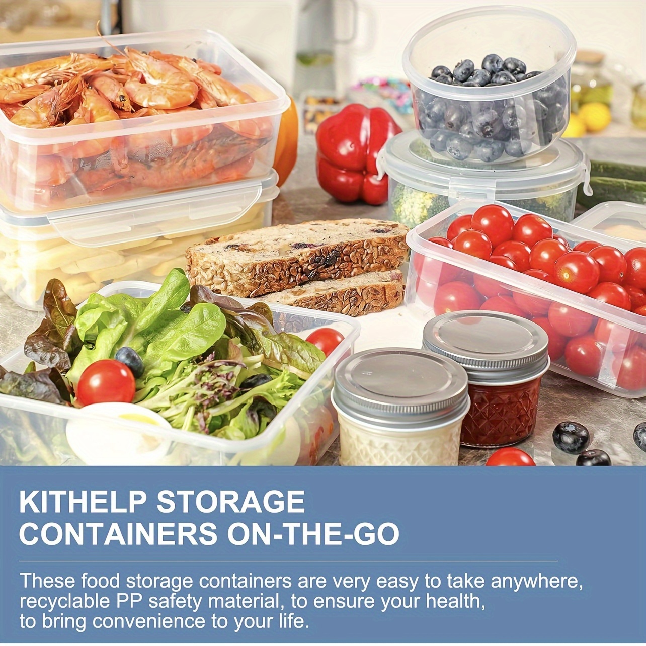 5 Pcs Set Kitchen Storage Organizer PP High Quality Food Container