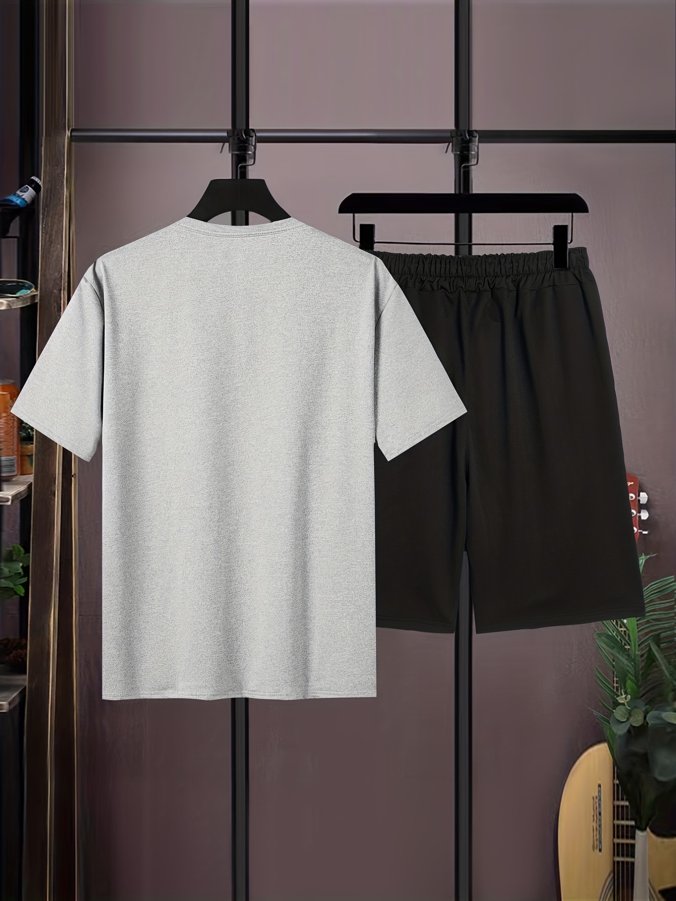 Conjunto Ropa Hombre Camiseta Gráfica  Pantalones Cortos - Temu
