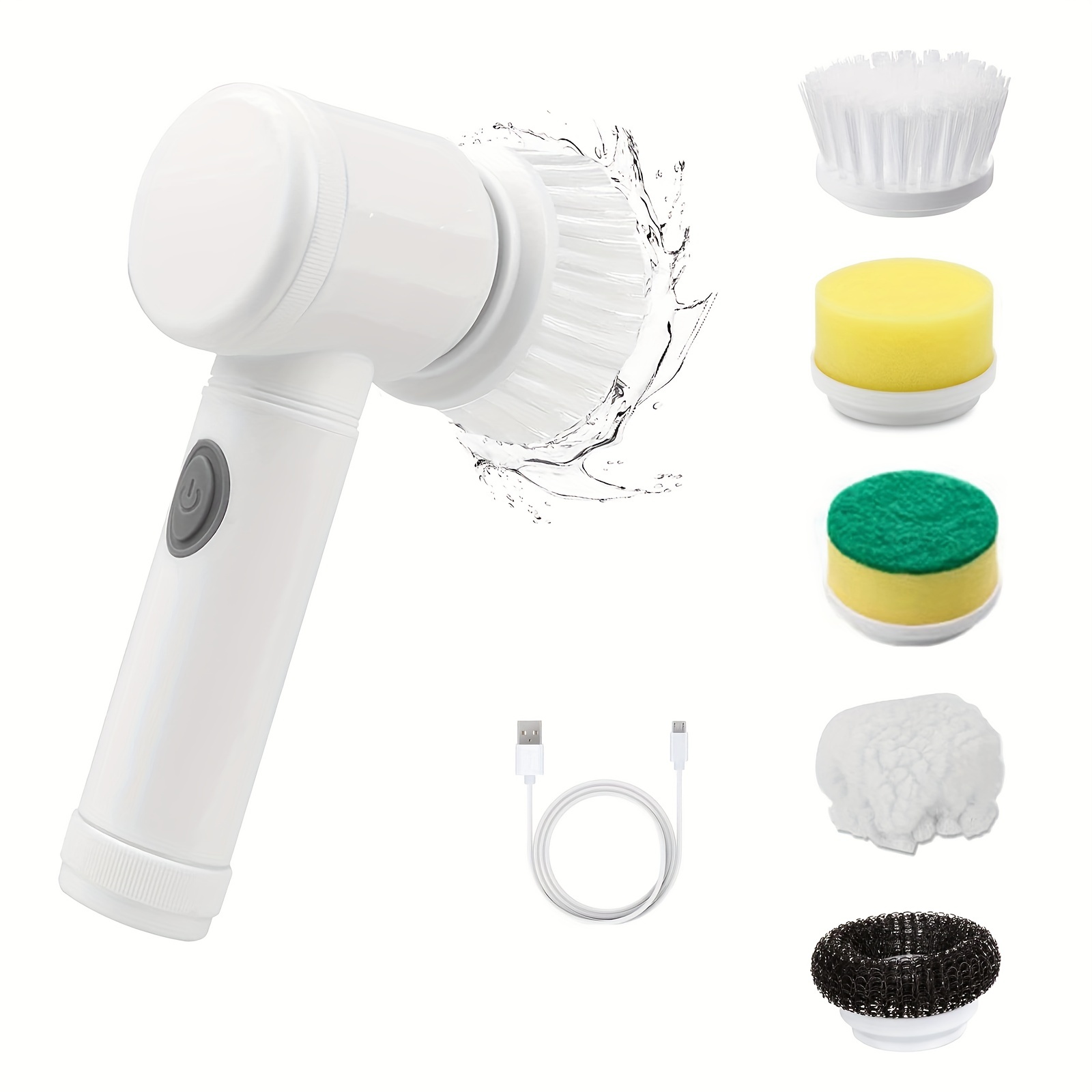 Waterproof Electric Spin Scrubber With 4 Brush Heads - Powerful Cleaning  Brush For Kitchen, Bathroom, Windows, Sinks, Dishes, Grout, And Walls -  Temu Lithuania