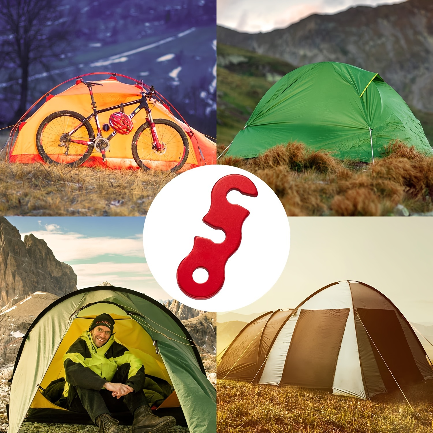30pcs Aluminum Guyline Cord Adjusters for Camping Hiking Back