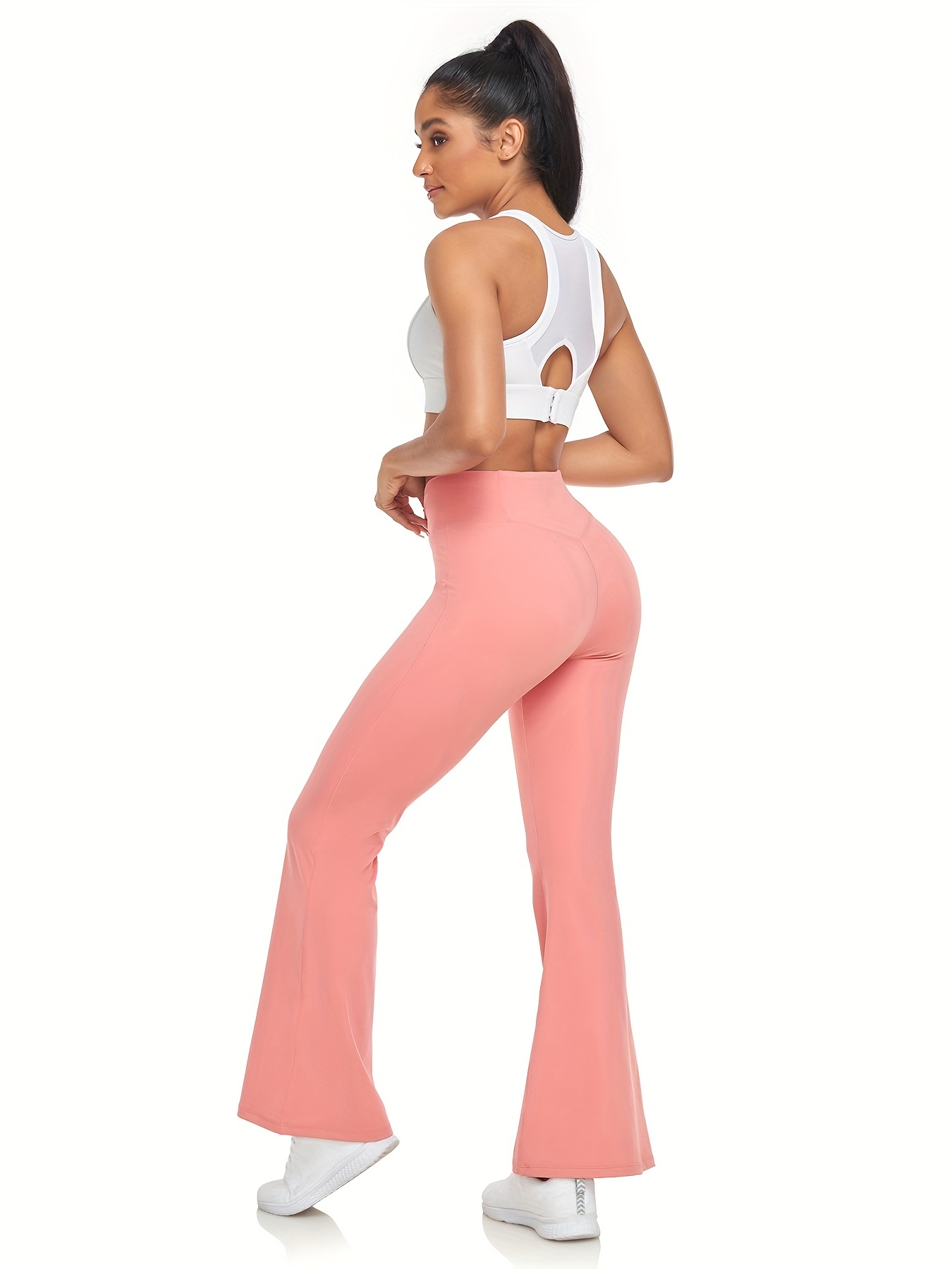 Solid Color Flare Leg Pants Casual Yoga Sports Bootcut - Temu