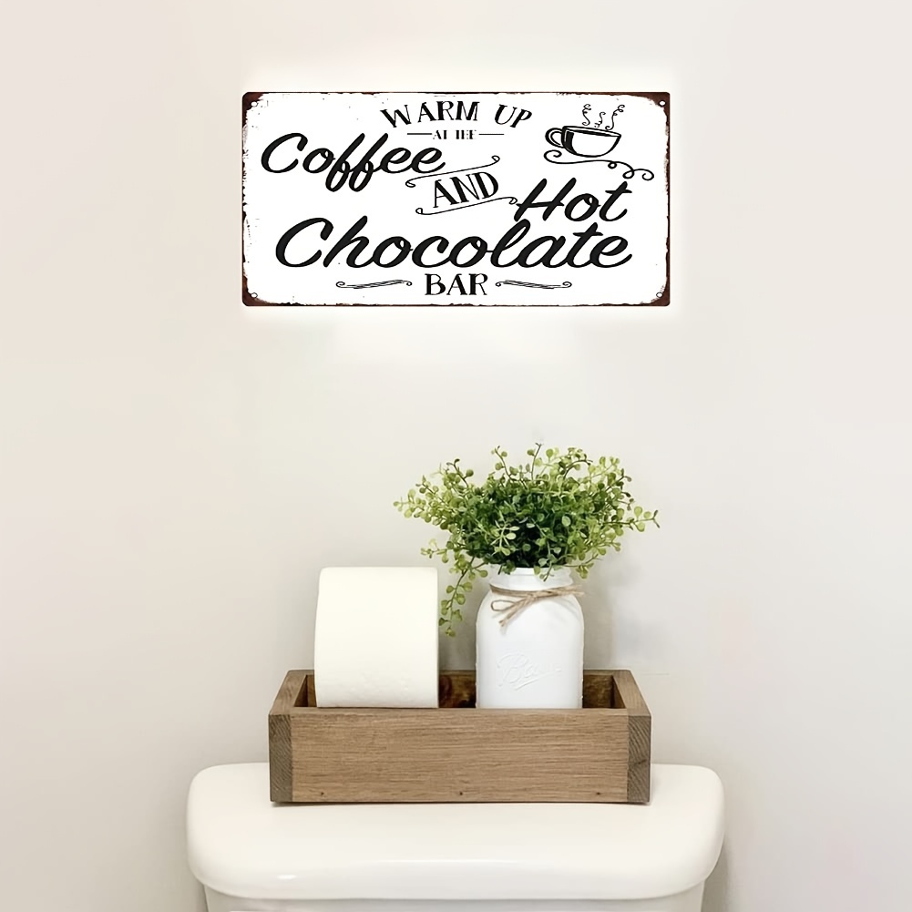 Coffee Tea and Hot Chocolate Bar Sign, Warm Up at the Hot