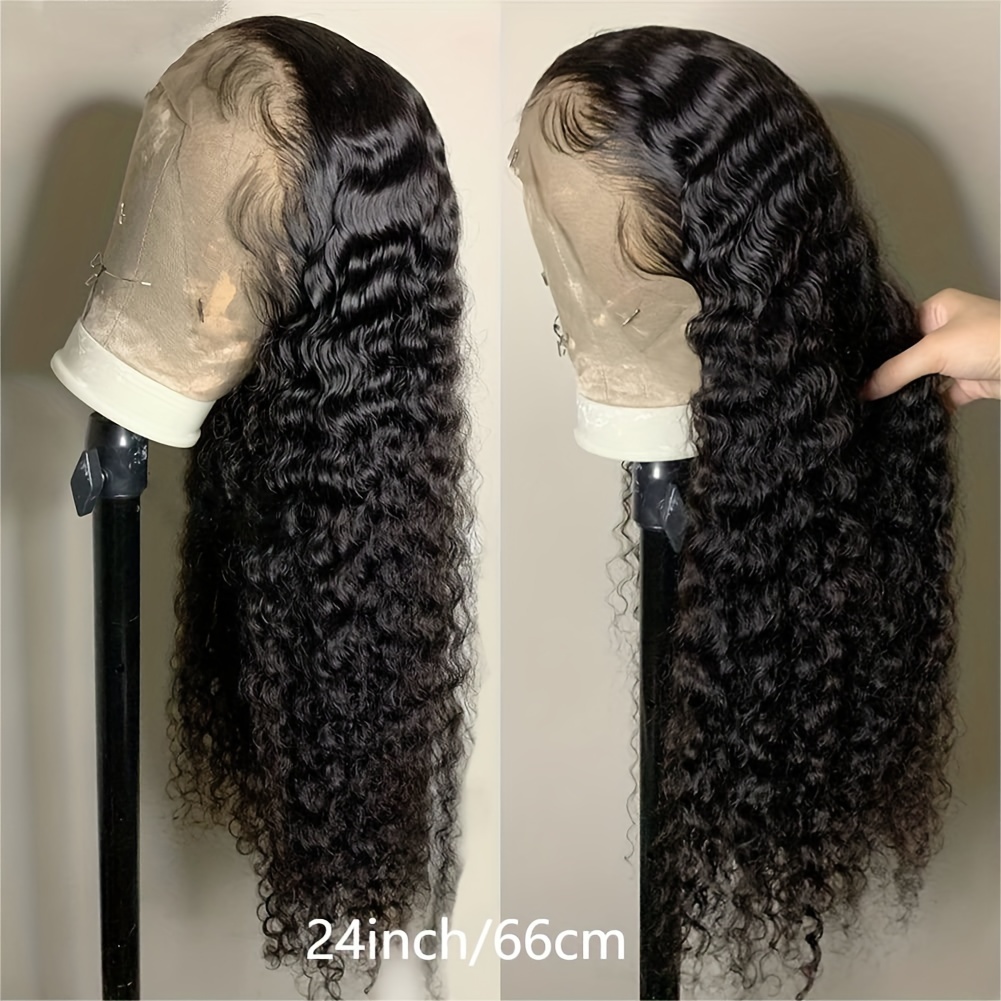 Wear And Go Glueless Wig Human Hair 6x4 Deep Wave Wig Pre Cut HD Lace 180  Density Deep Curly Lace Front Wig Human Hair Pre Plucked For Beginners 3