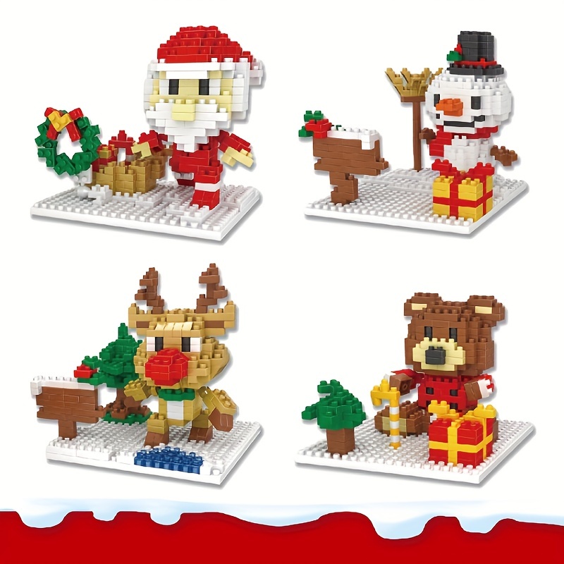 Christmas Series Building Block Toys - Creative DIY Desktop Decorations, Puzzle Cartoon Animation Toys, Perfect Birthday Gifts For Boys & Girls!