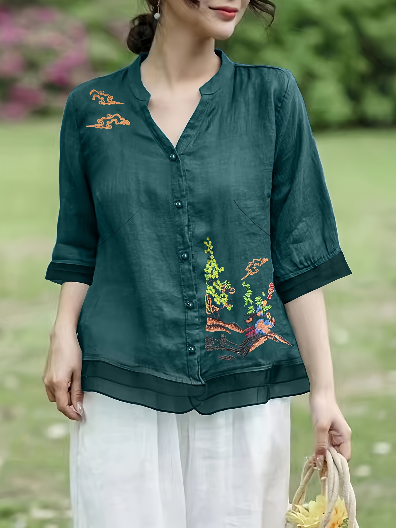 White Embroidered Tops - Temu New Zealand