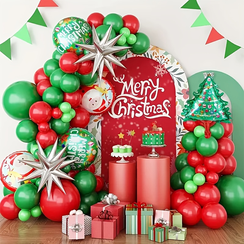 Ensemble de décoration de ballon de Noël avec ballons d'arbre de Noël  rouges