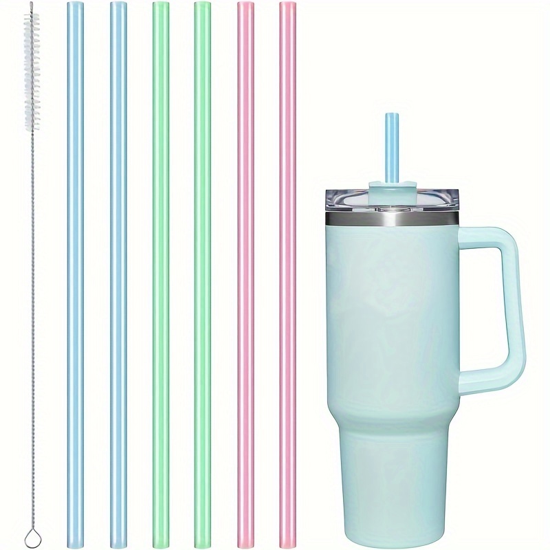 Airboat 8Pack Replacement Straws for Stanley 40oz 30oz 20oz 14oz Tumbler, Reusable Clear Straws Compatible with Stanley Adventure Quencher Travel Mug