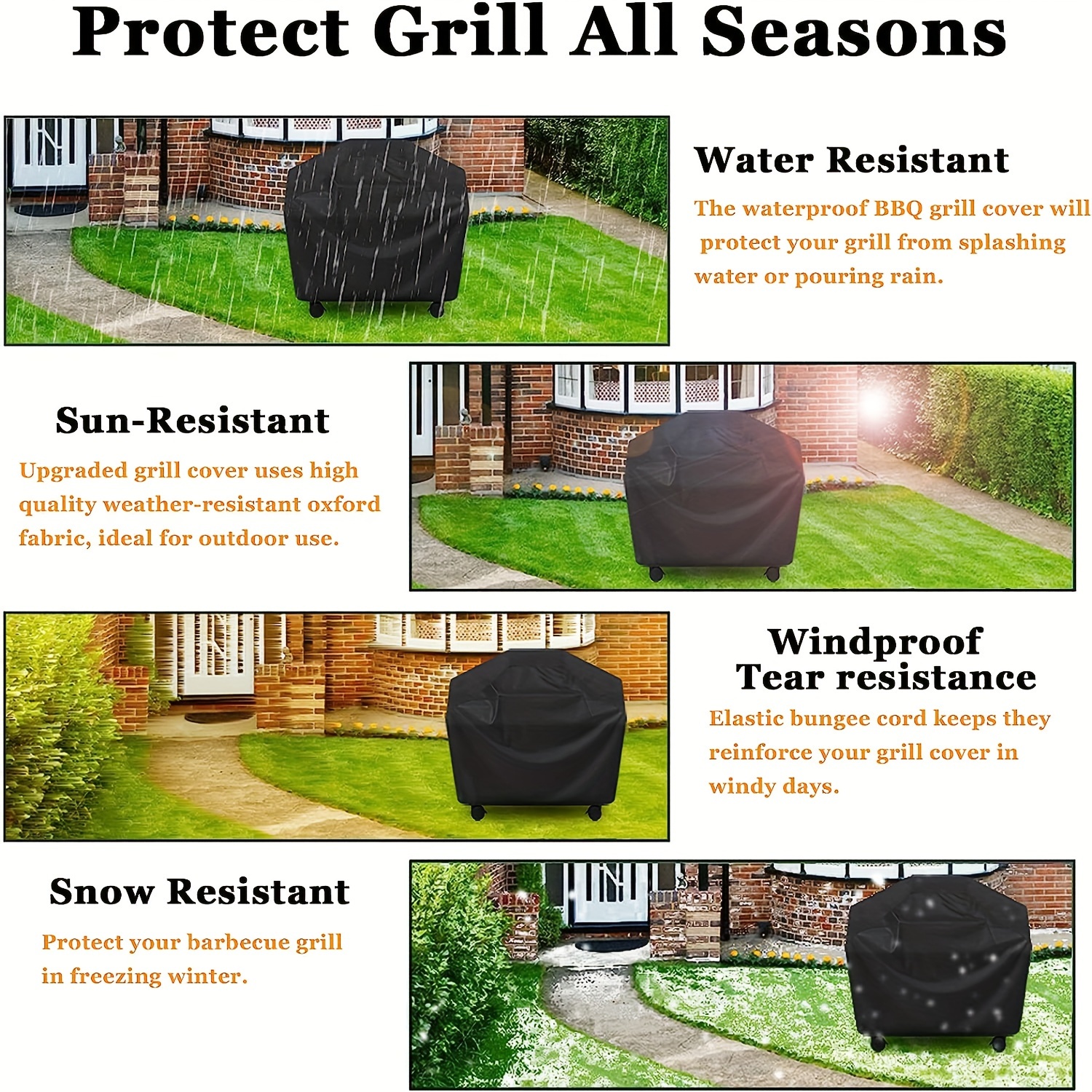 Bbq Grill Cover Waterproof Weather Resistant Rip proof Anti - Temu