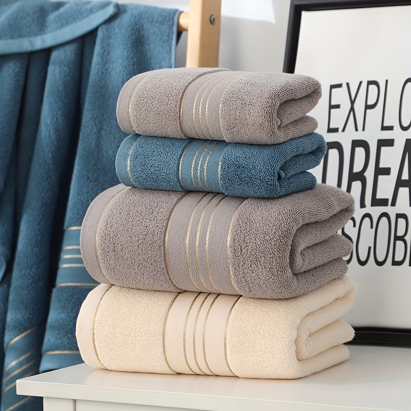 Soft Towels Set Cotton Premium Luxury Towels Set Quick - Temu