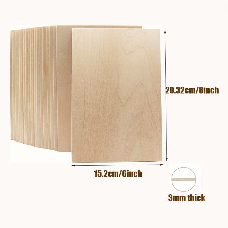 8PCS Unfinished Wood, 6 X 6inch/15*15cm - 2mm Thick Wood Unfinished Planks,  Blank Wood Cutouts For Crafts, Arts And Crafts, Wood Carving For Wooden  Cutout School Projects Crafts DIY Model Carving