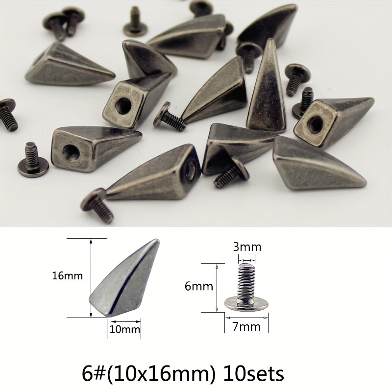 Multiple Size Metal black Screw Spikes And Studs For Clothes - Temu