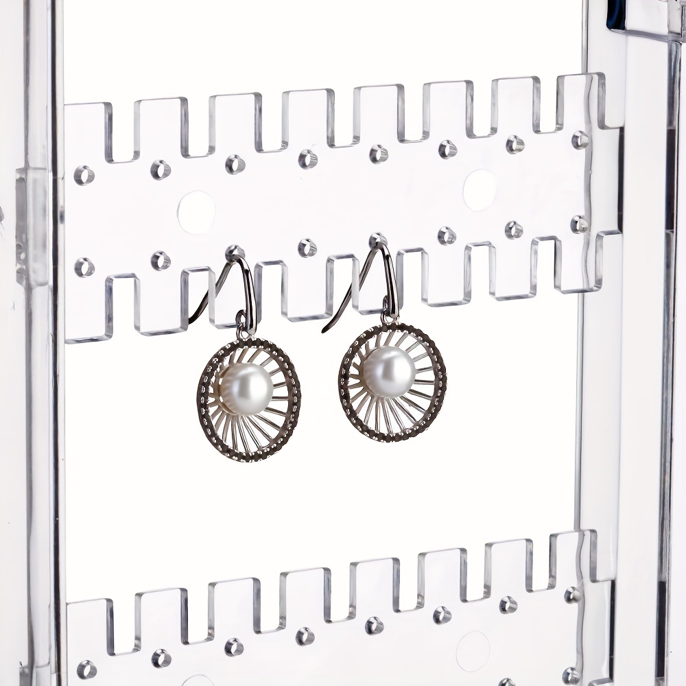 Sooyee Organizador de acrílico para pendientes, 256 agujeros 5 niveles, 4  puertas, soportes de exhibición de joyería de collar plegables para vender