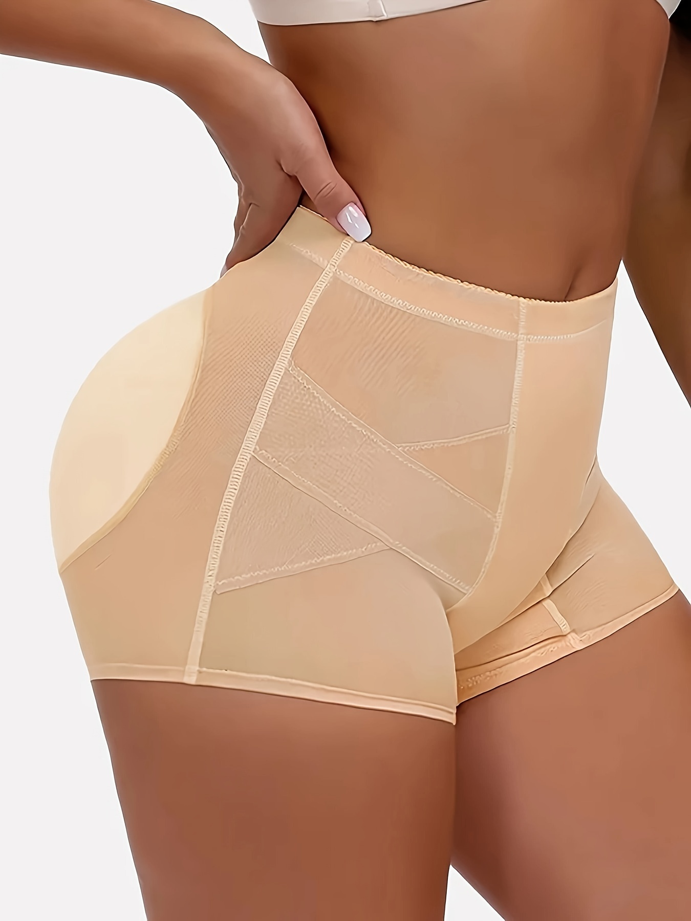Women's Mesh Padded Fake Butt Shaper Butt Lifter Boyshort Panties