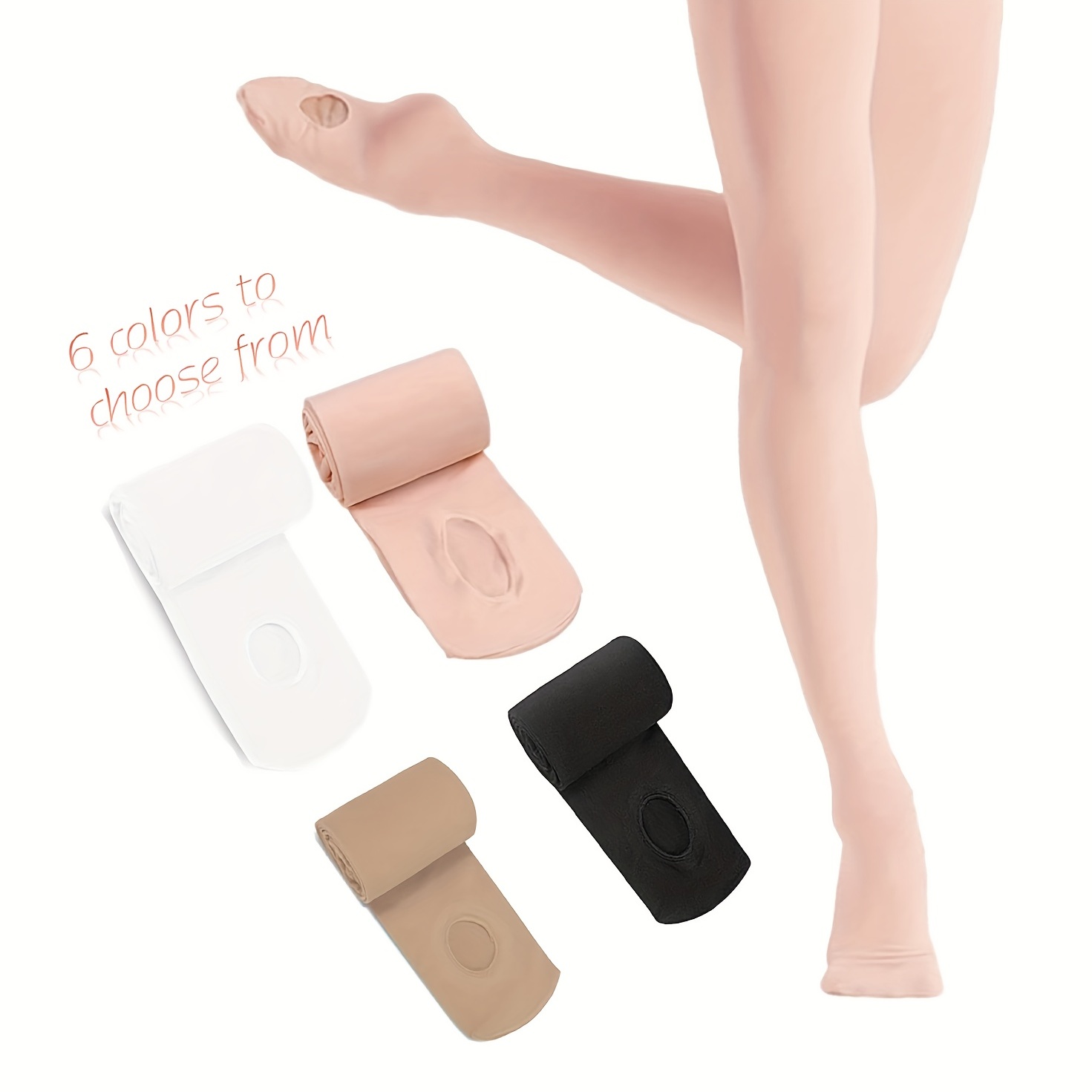 3 Pairs Girls Convertible Ballet Tights Soft Transition  Dance Tight Toddler Footless Pantyhose