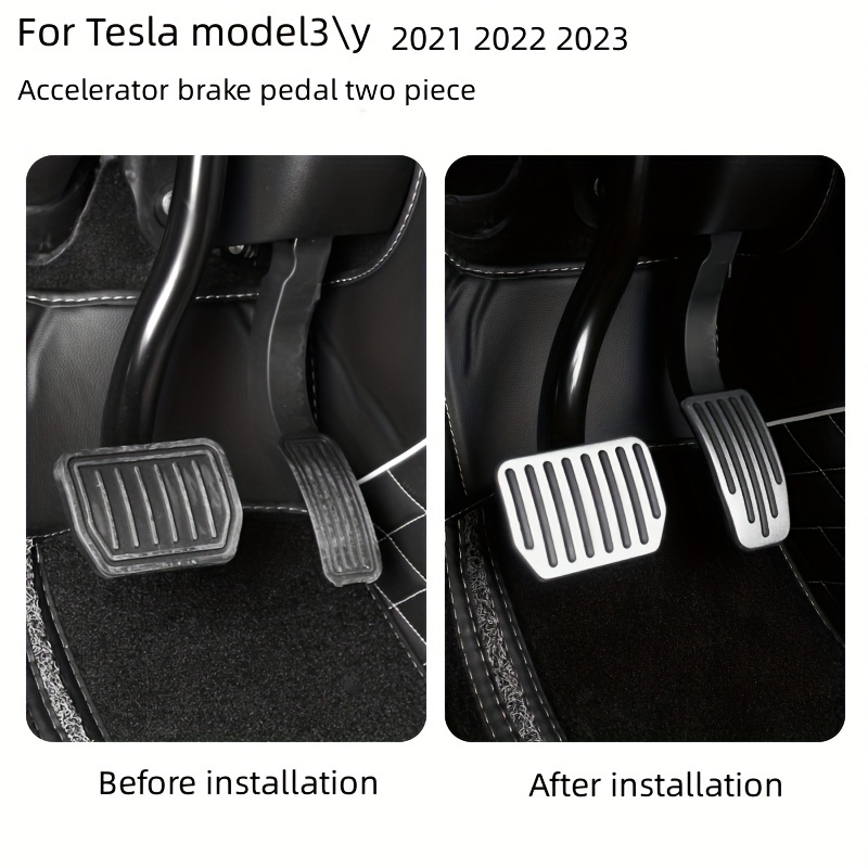 Pour Tesla Model 3 Model 3 Accessoires Pédale En Alliage D'aluminium  Accélérateur Gaz Carburant Frein Pédale Repose-pédale Couverture Voiture  Style - Intérieur Automobile Autocollants - AliExpress