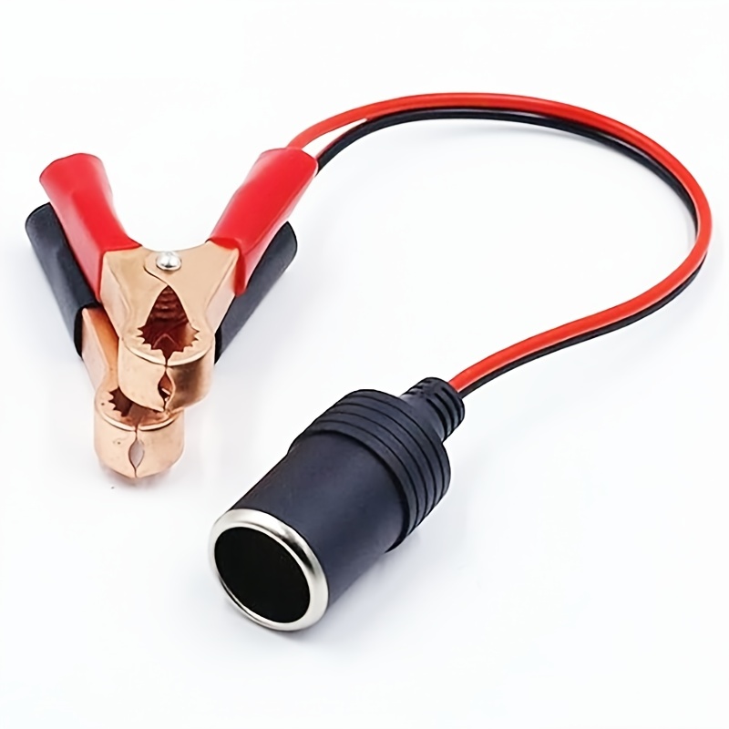 12V Accessory Plug Adapter with Copper Battery Terminal Clamp