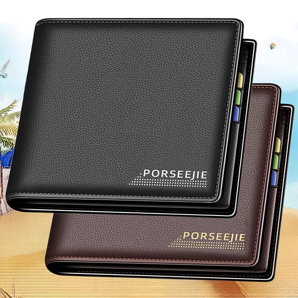 

Luxury Pu Leather Men's Wallet With Multiple Card Slots, Elegant Design, Large Capacity