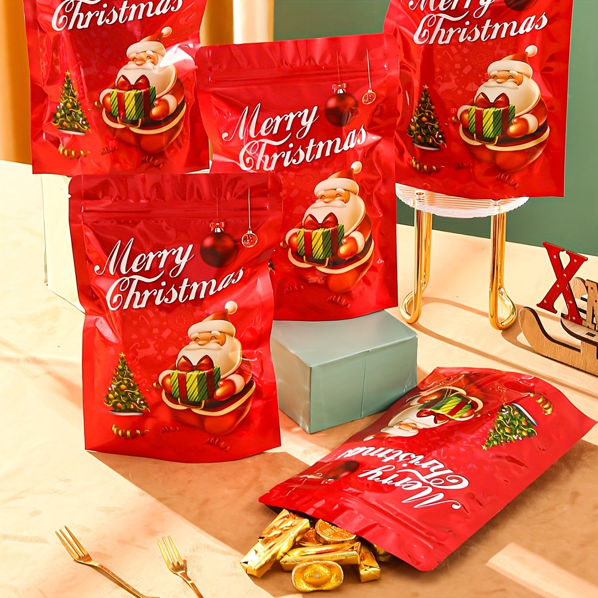 Christmas Decoration Packaging Bag Candy Ziplock Bag - Temu