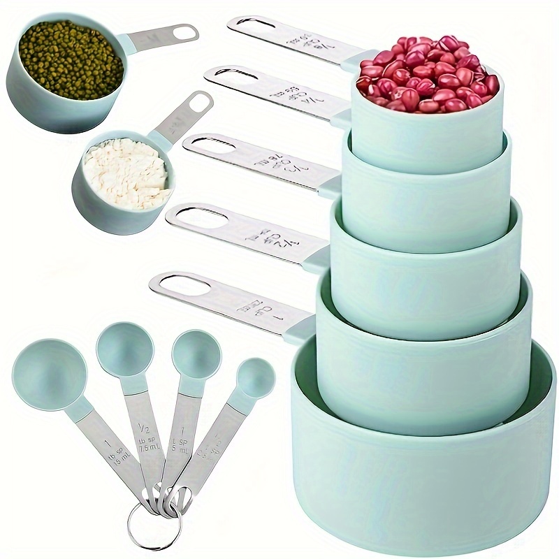 Acquista Cucchiai dosatori regolabili con scala Misurini in plastica Tazze  per cottura Accessori da cucina Strumenti per misurare la cucina