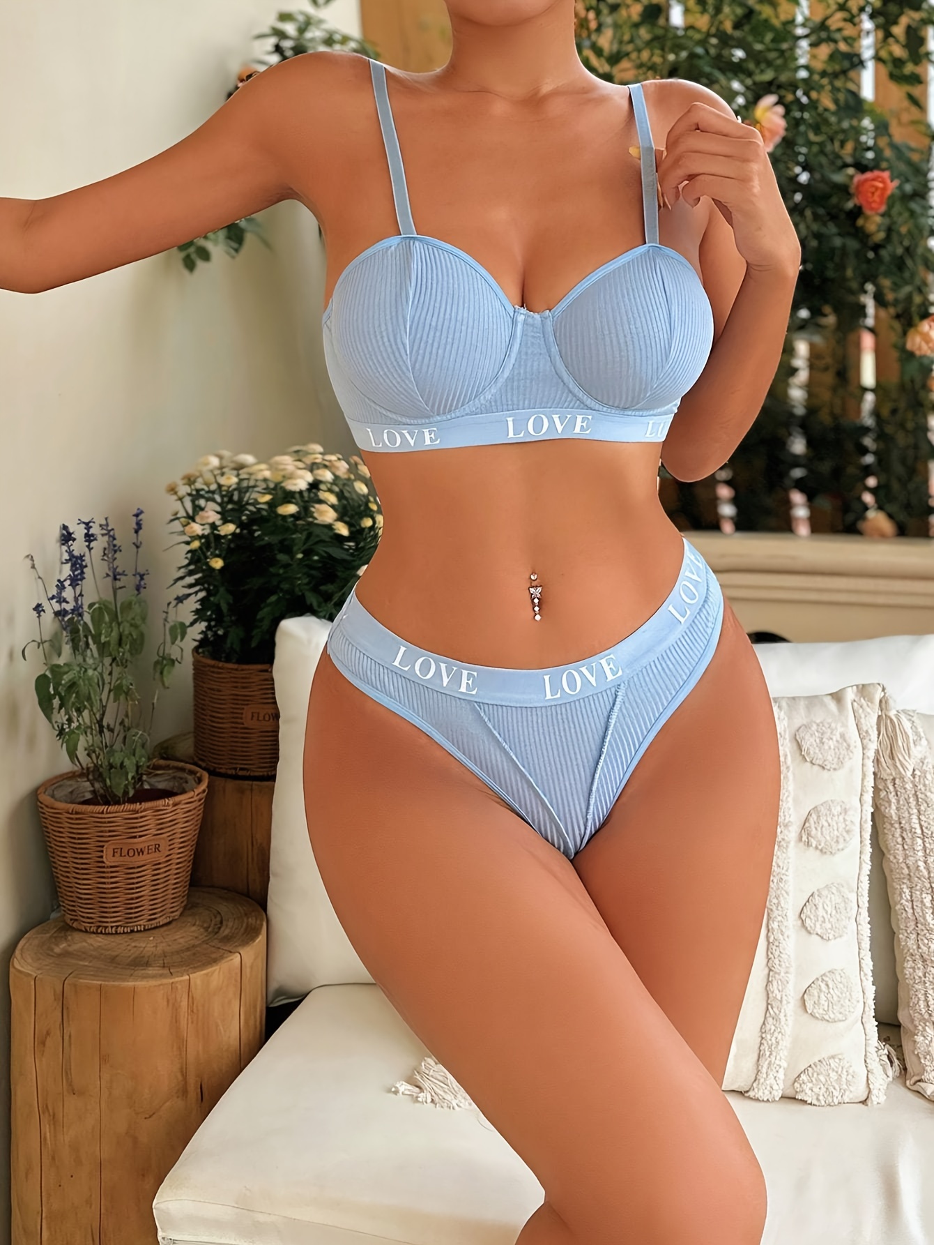Sky blue bra - Women's lingerie