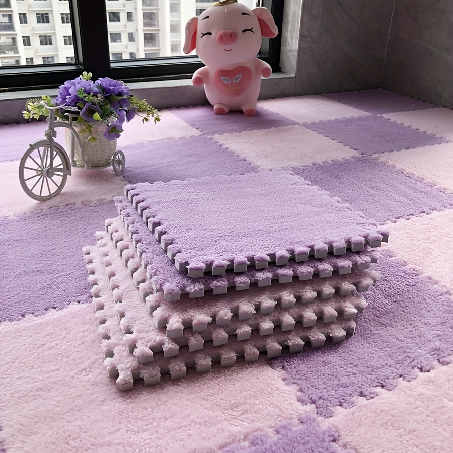 Soft And Comfortable Plush Puzzle Foam Floor Seat Mat - Temu