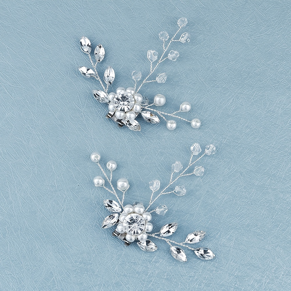 Crystal Pearl Rhinestone Shoe Clips for Wedding Party