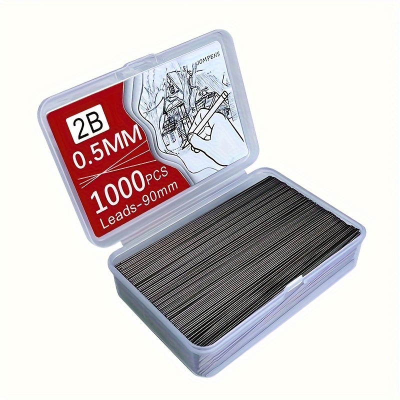 TEMU 250/500/1000pcs, Mechanical Pencil Lead Core 0.5 0.7 0.9 1.3 2.0mm Large Capacity Replaceable Pencil Refills Affordable Gift Box Fine Writing