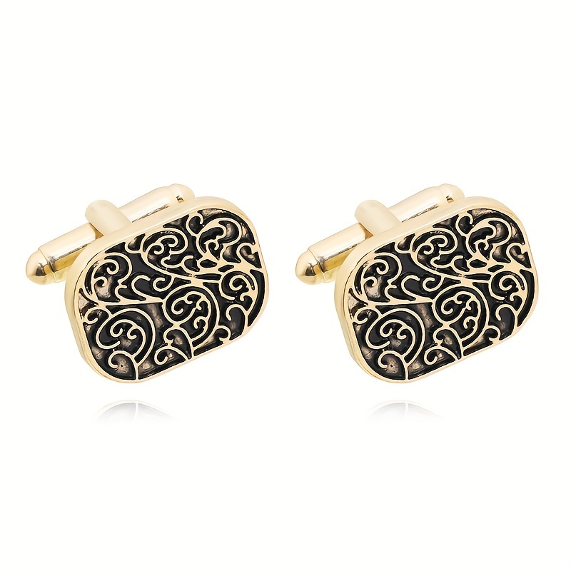 Creative Floral Striped Cufflinks for Men