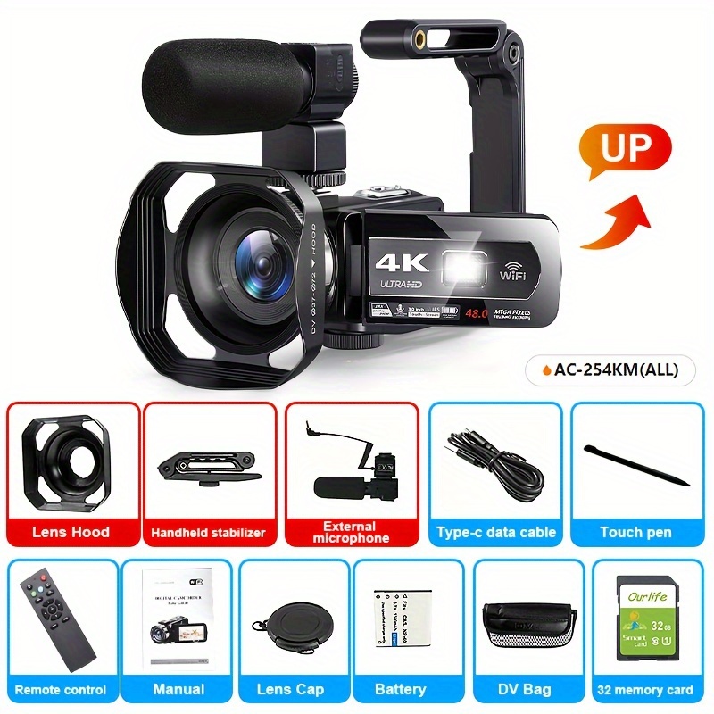 Caméra Vidéo 4K Caméscope Full HD 60 FPS Appareil Photo - Temu Canada
