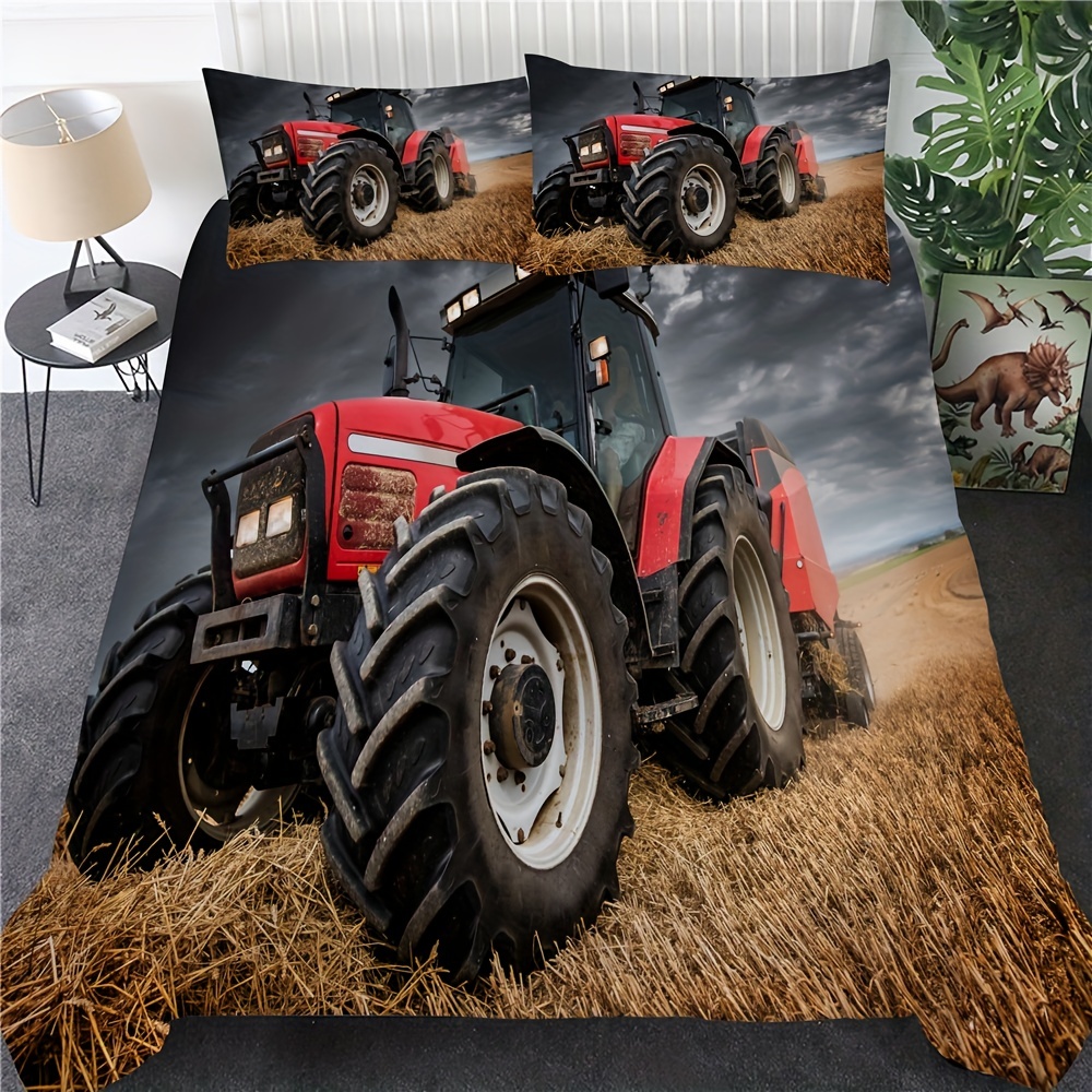 T10 3D gedruckter Traktor 2/3pcs Bettwäsche Set Bettbezug Quilt